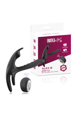 PRIME TOYS Alex Şarjlı Uzaktan Kumandalı G Nokta Klitoris Uyarıcı Vibratör Testis ve Penis Halkası