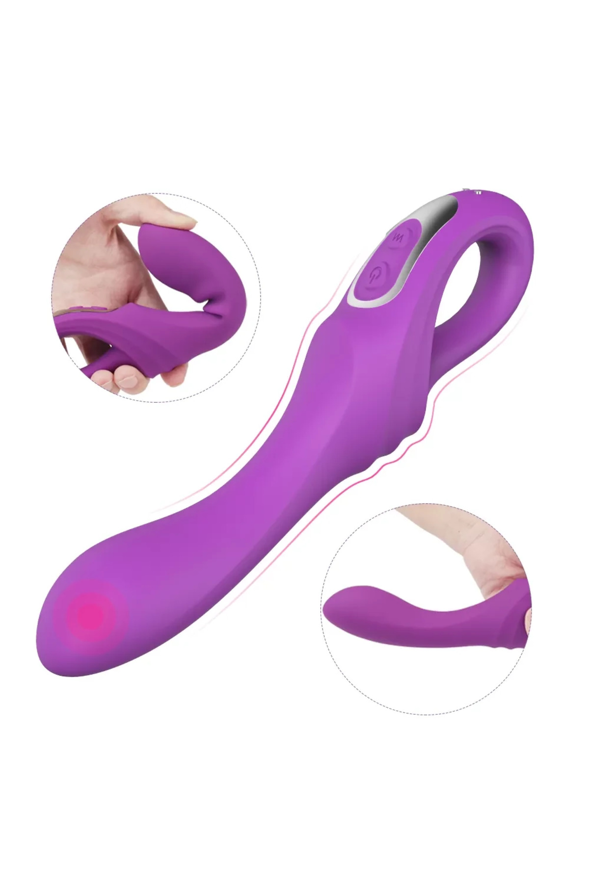 DAGGER Çift Katmanlı Bükülebilir Su Geçirmez G-Spot Uyarıcı Vibratör