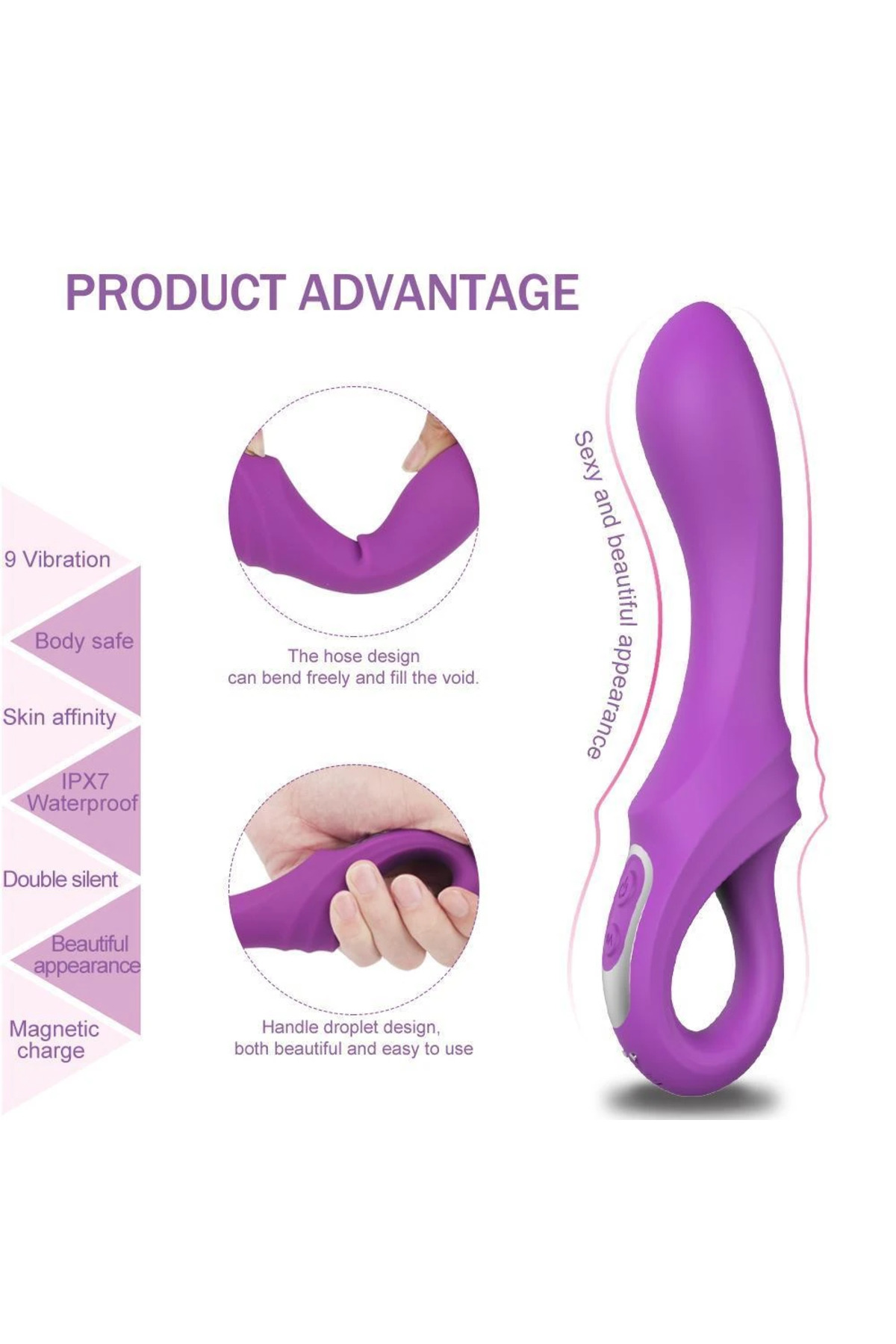 DAGGER Çift Katmanlı Bükülebilir Su Geçirmez G-Spot Uyarıcı Vibratör - Görsel 6