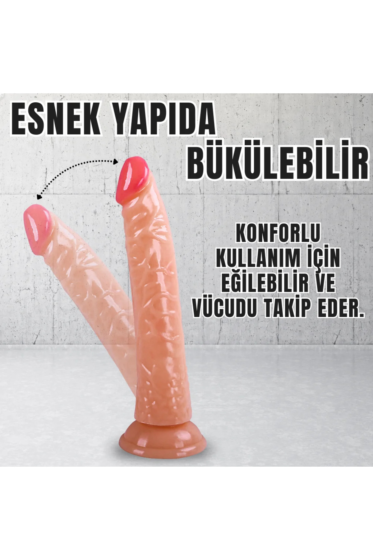 UNIQUE Realistik Dokuda Dildo Vantuzlu Gerçekçi Yapay Penis 21 CM - Görsel 3