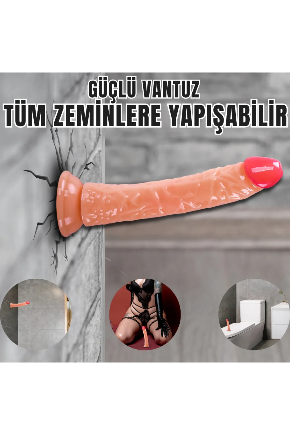 UNIQUE Realistik Dokuda Dildo Vantuzlu Gerçekçi Yapay Penis 21 CM - Görsel 4