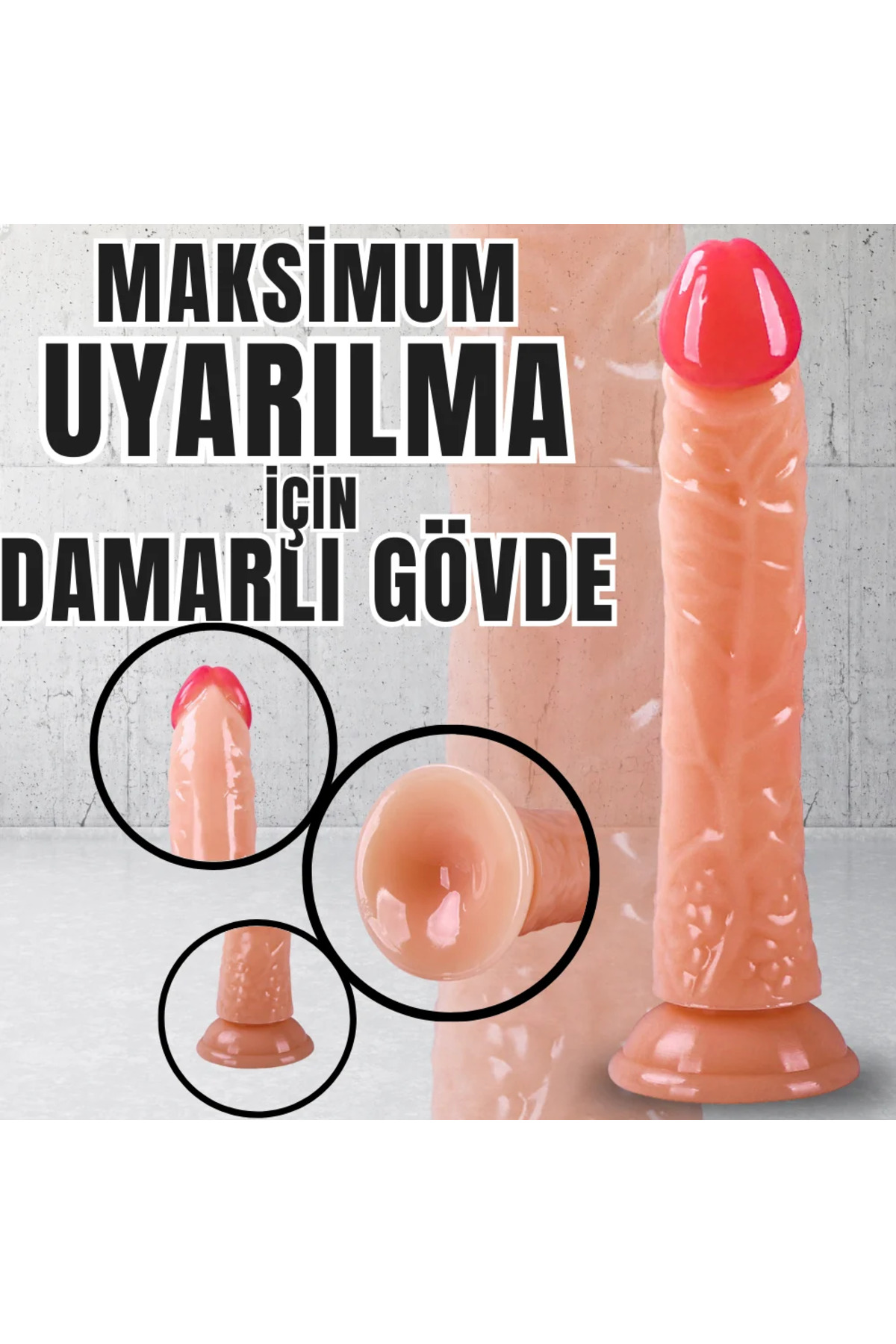 UNIQUE Realistik Dokuda Dildo Vantuzlu Gerçekçi Yapay Penis 21 CM - Görsel 6