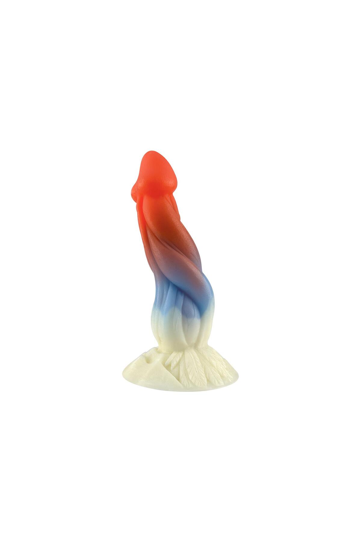 Renkli Spiral Tasarımlı Fantasy Dildo – Yumuşak Silikon, Gerçekçi Dokulu - Görsel 4