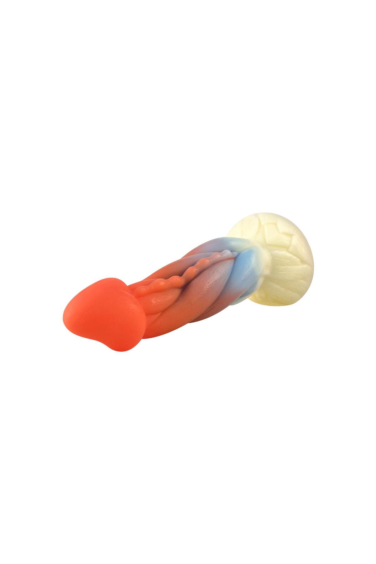 Renkli Spiral Tasarımlı Fantasy Dildo – Yumuşak Silikon, Gerçekçi Dokulu - Görsel 5
