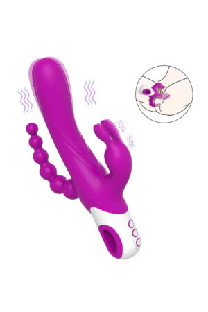 EDEN Şarjlı Anal Boncuklu 3 in 1 G Spot Üçlü Vibratör