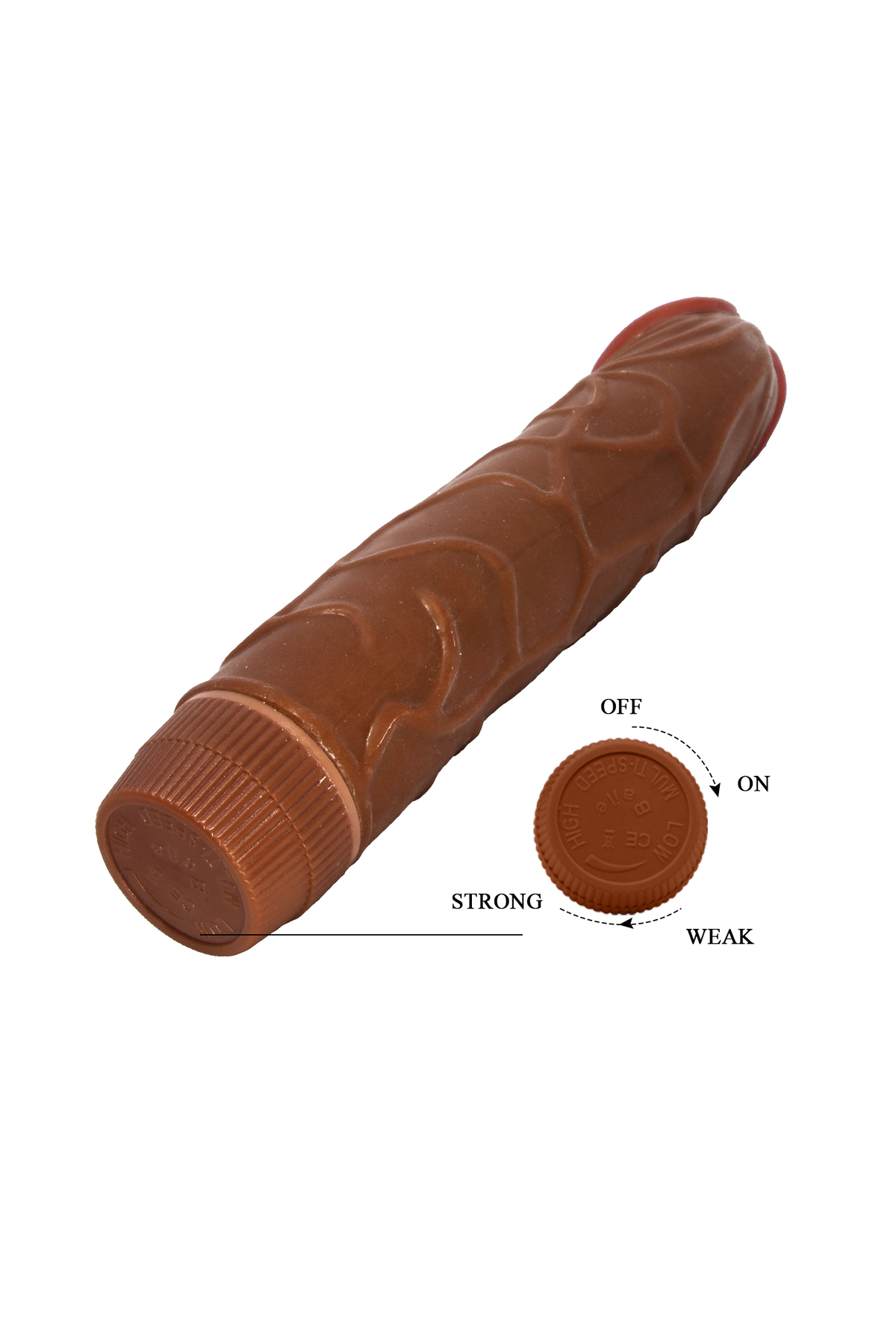 Güçlü Titreşimli 23 Cm Vibratör Realistik Dildo - Görsel 4