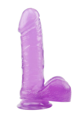 Hi-Rubber Şeffaf Jel Dildo - 19.5cm Mor