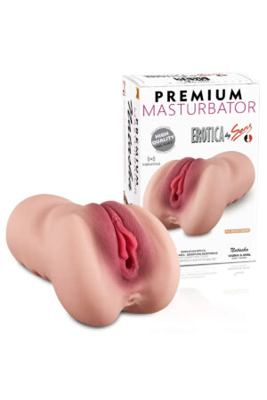 Premium Masturbator Natasha - Realistik Dokulu Ten Rengi Anal Vajinal 2 in 1 Titreşimli Suni Vajina