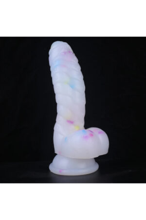 MYST COLOR Dildo Renkli Benekli Tırtıklı Ultra Yumuşak Şeffaf Realistik Yapay Penis