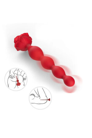 PRIME TOYS Rose Şarjlı Bükülebilir Güçlü Titreşimli Boğumlu G Nokta Uyarıcı ve Anal Vibratör