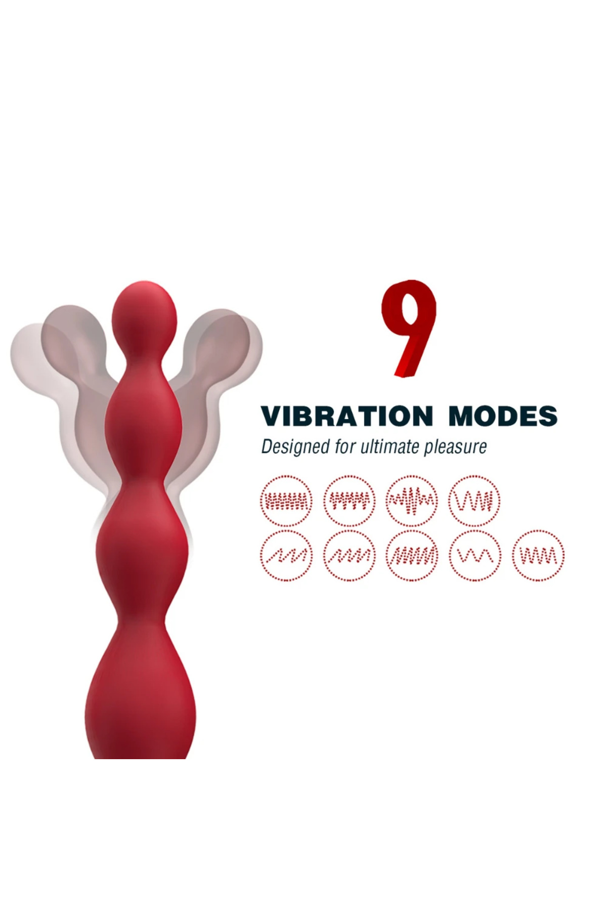 PRIME TOYS Rose Şarjlı Bükülebilir Güçlü Titreşimli Boğumlu G Nokta Uyarıcı ve Anal Vibratör - Görsel 2