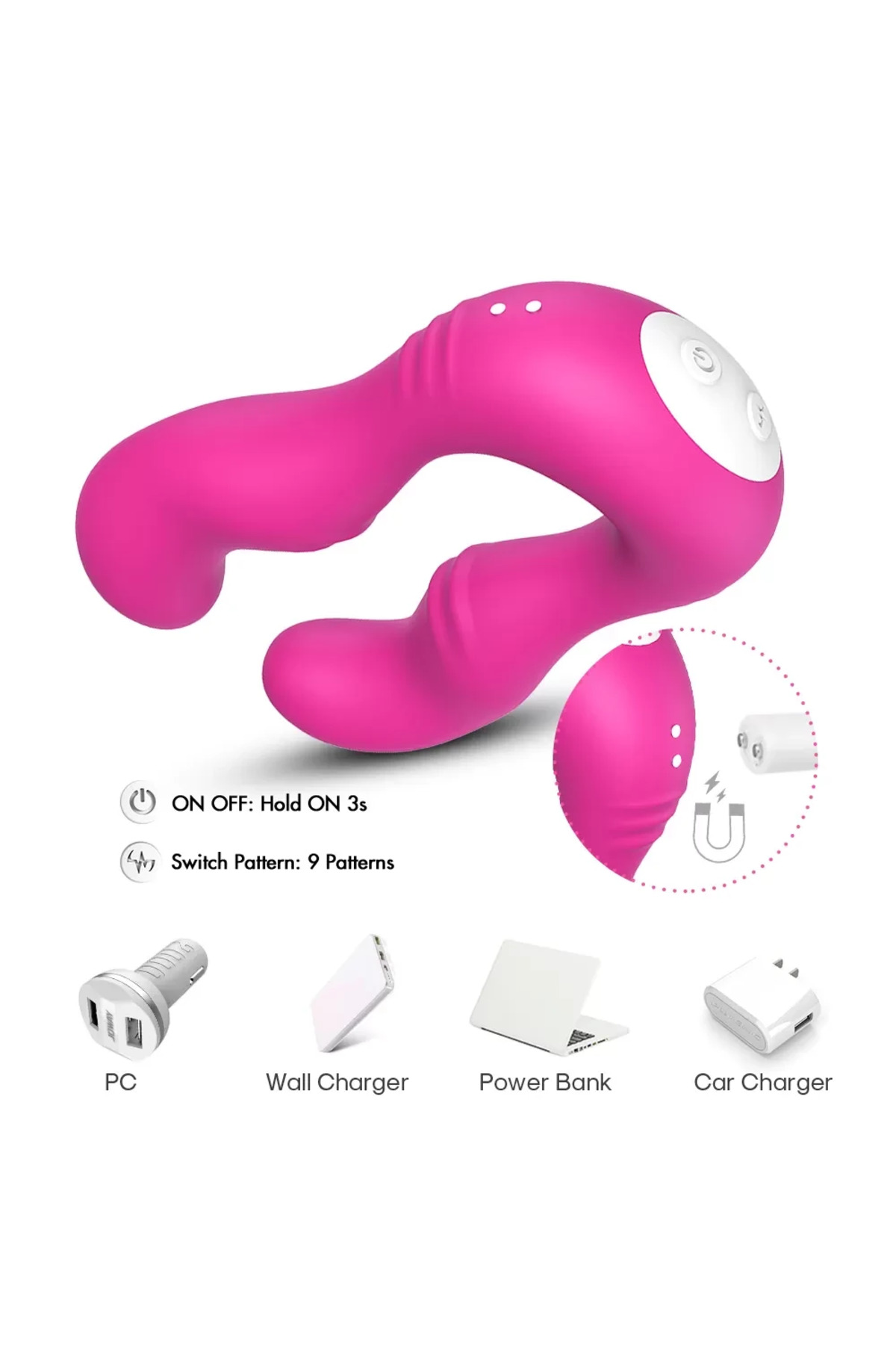 SERAPH PRO Kablosuz Kumandalı Strapless Çift Taraflı G Spot Çatal Vibratör - Pembe - Görsel 4