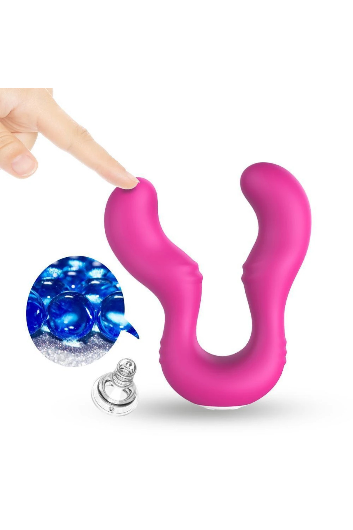 SERAPH PRO Kablosuz Kumandalı Strapless Çift Taraflı G Spot Çatal Vibratör - Pembe - Görsel 6