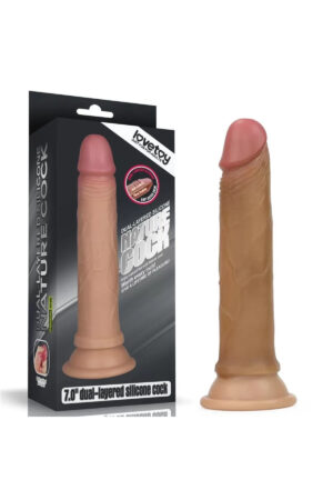 18 CM Çift Katmanlı Ultra Realistik ve Yumuşak Dokulu Anal Dildo Melez Penis