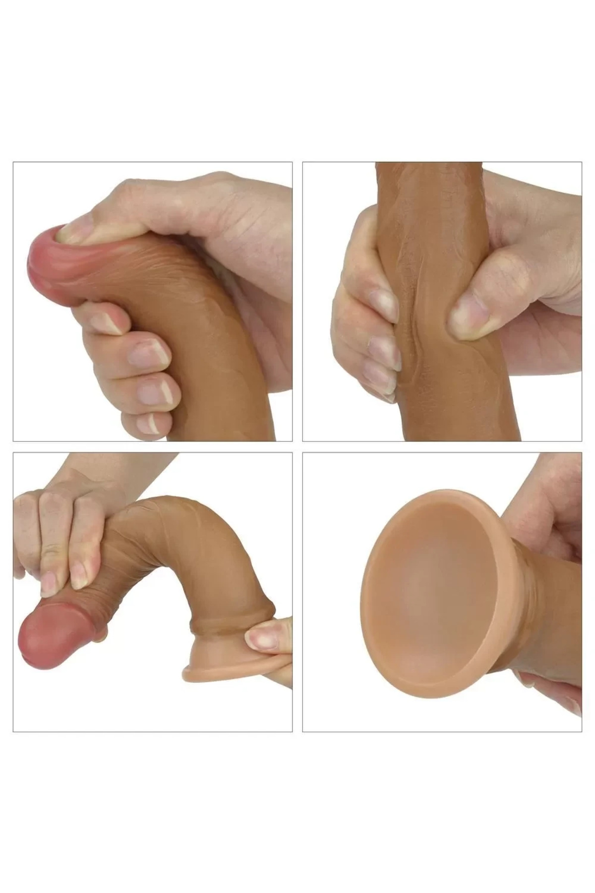 18 CM Çift Katmanlı Ultra Realistik ve Yumuşak Dokulu Anal Dildo Melez Penis - Görsel 2