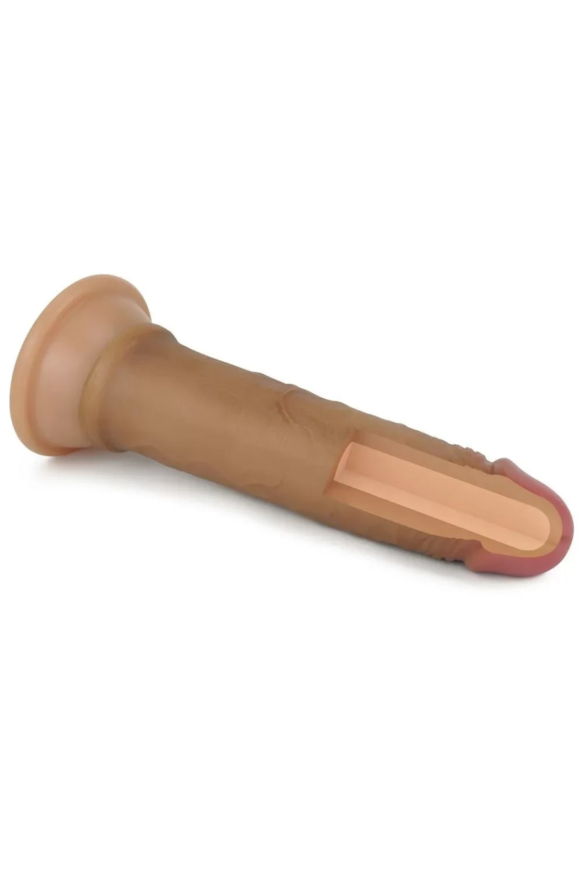 18 CM Çift Katmanlı Ultra Realistik ve Yumuşak Dokulu Anal Dildo Melez Penis - Görsel 5