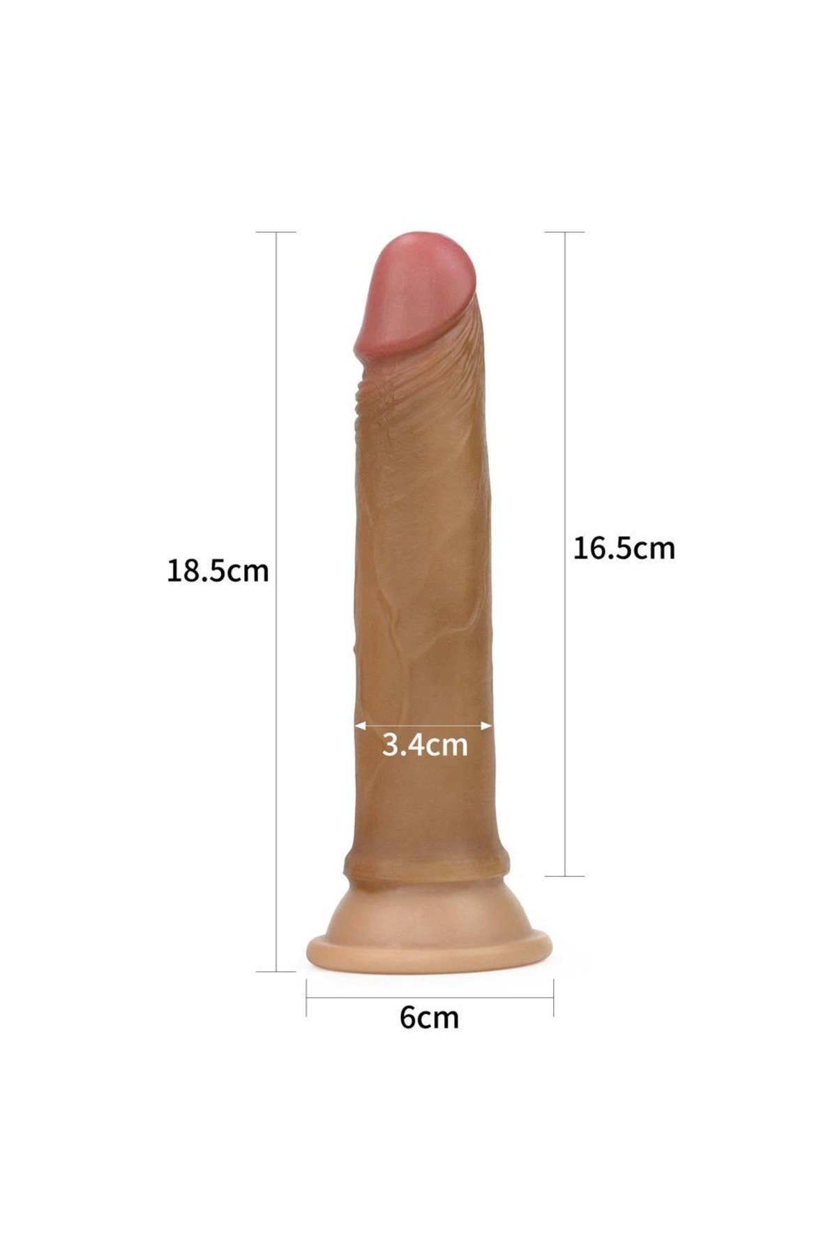 18 CM Çift Katmanlı Ultra Realistik ve Yumuşak Dokulu Anal Dildo Melez Penis - Görsel 7