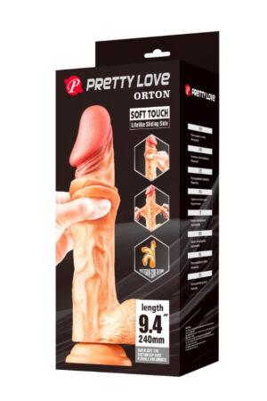 Ortan 9.4 İnç Kıkırdak Yapılı Gerçek Deri Yapılı Dildo