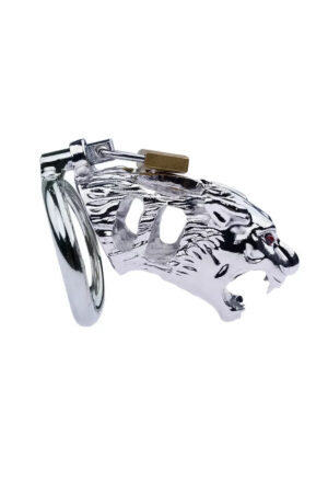 TIGER Chastity Cock Cage Kaplan Görünümlü Metal Penis Esaret Kafesi