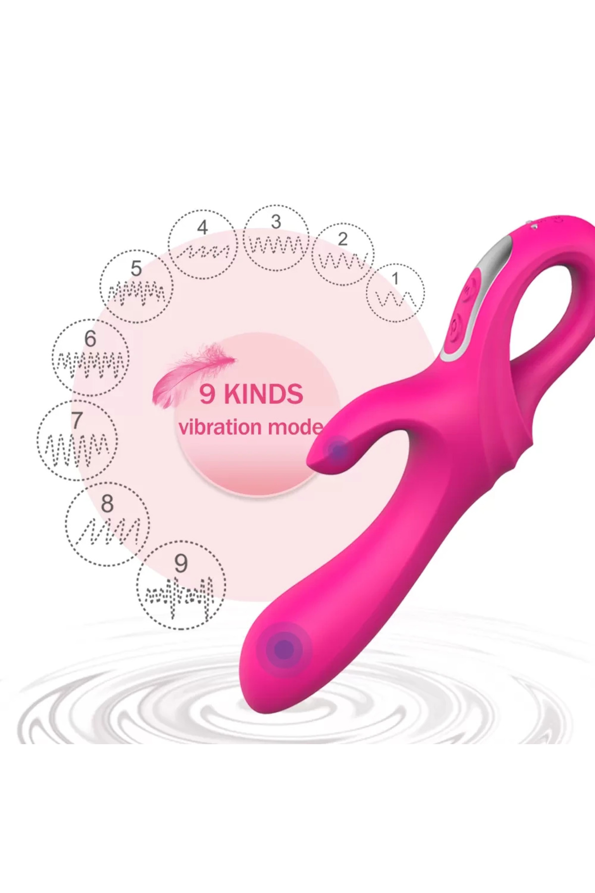 DAGGERS Çift Katmanlı Bükülebilir Su Geçirmez Klitoris ve G-Spot Uyarıcı Vibratör - Görsel 5