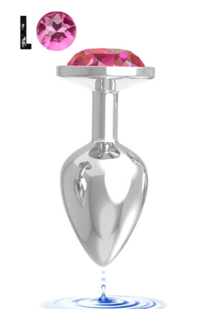 Paslanmaz ÇeliTaşlı Pürüzsüz Silver Metal Anal Plug - Büyük Boy