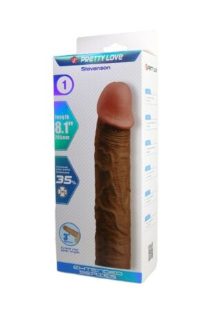 Stevenson Gerçek Hissiyatlı Uzatıcı Penis Kılıfı Brown