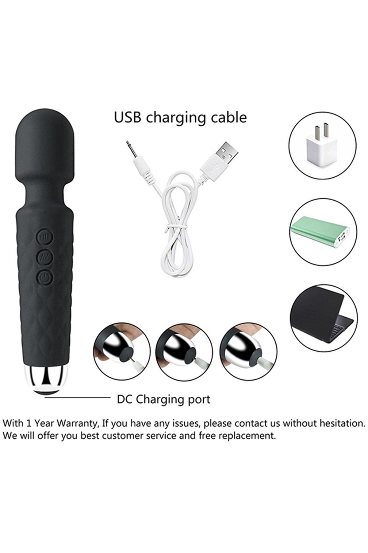 Bükülebilir Başlıklı Wand Vibratör Siyah - Görsel 2