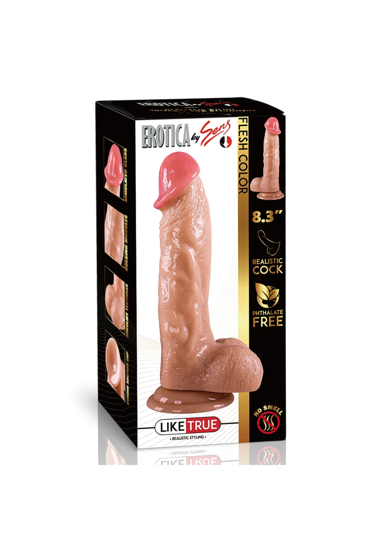 UNIQUE Realistik Dokuda Kalın Damarlı Dildo Vantuzlu Gerçekçi Yapay Penis 21 CM - Görsel 2