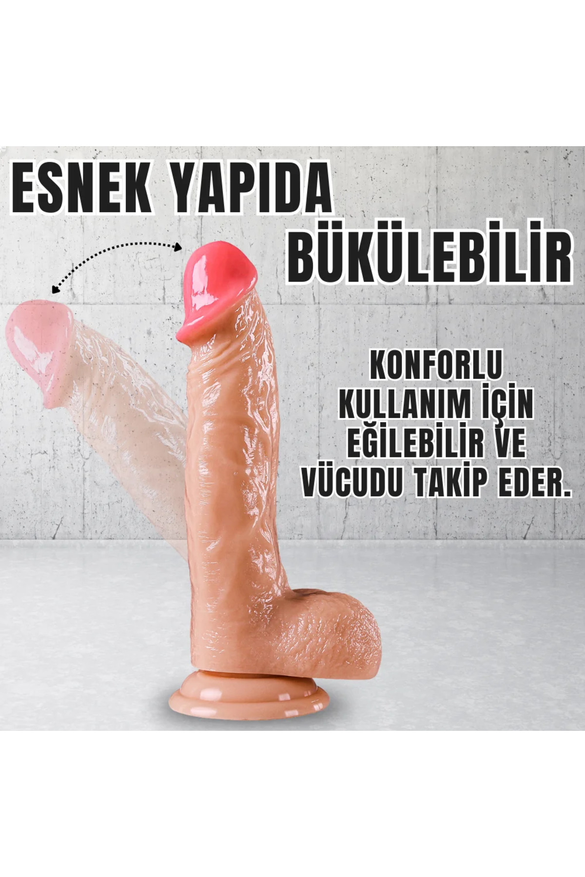 UNIQUE Realistik Dokuda Kalın Damarlı Dildo Vantuzlu Gerçekçi Yapay Penis 21 CM - Görsel 5