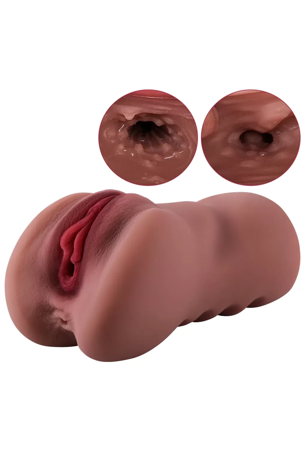 Premium Masturbator Natasha - Realistik Dokulu Melez Anal Vajinal 2 in 1 Titreşimli Suni Vajina - Görsel 5