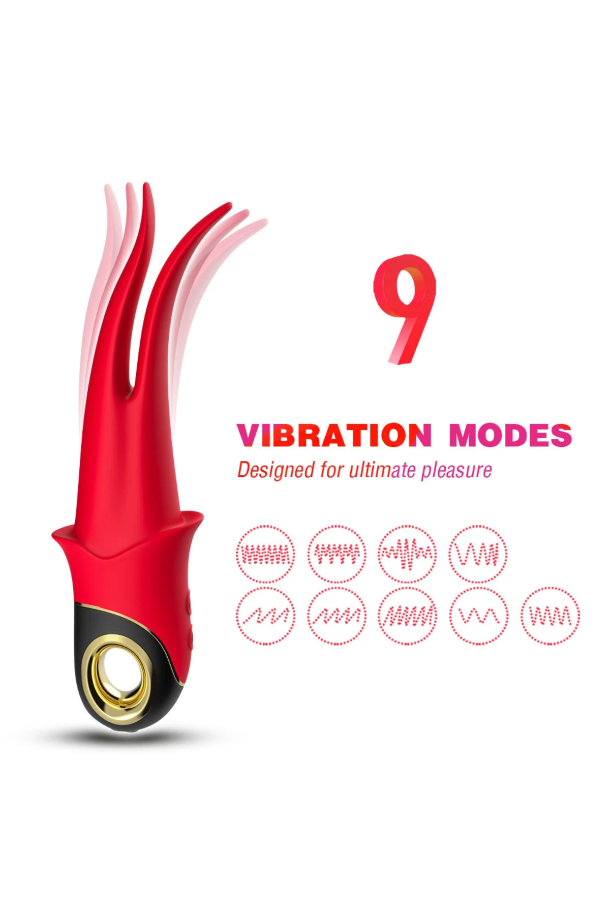 PRIME TOYS Shadow Şarjlı G Nokta ve Klitoris Uyarıcı Yeni Nesil Masaj Vibratör - Kırmızı - Görsel 4
