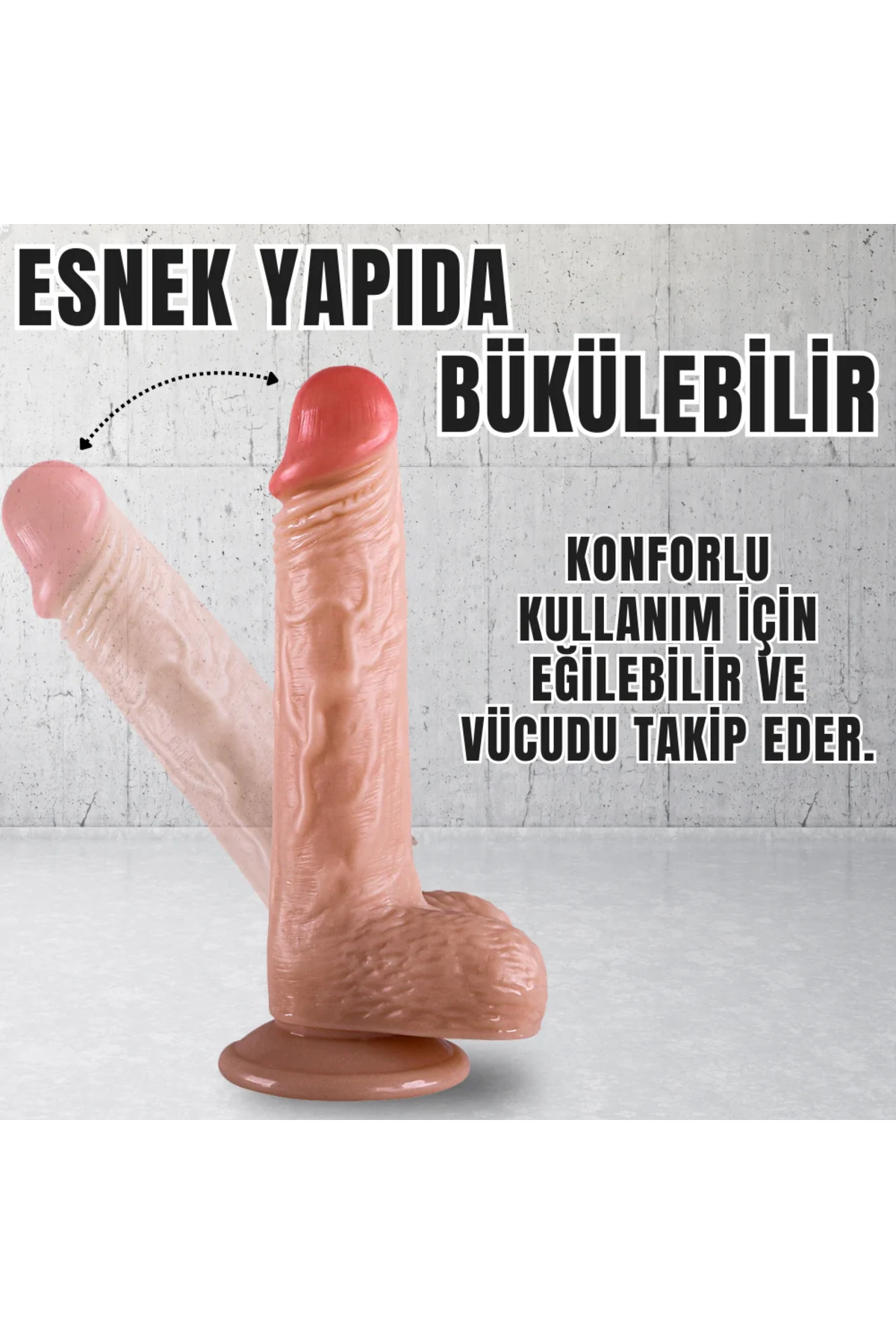 UNIQUE Realistik Dokuda Damarlı Dildo Vantuzlu Gerçekçi Yapay Penis 20 CM - Görsel 4