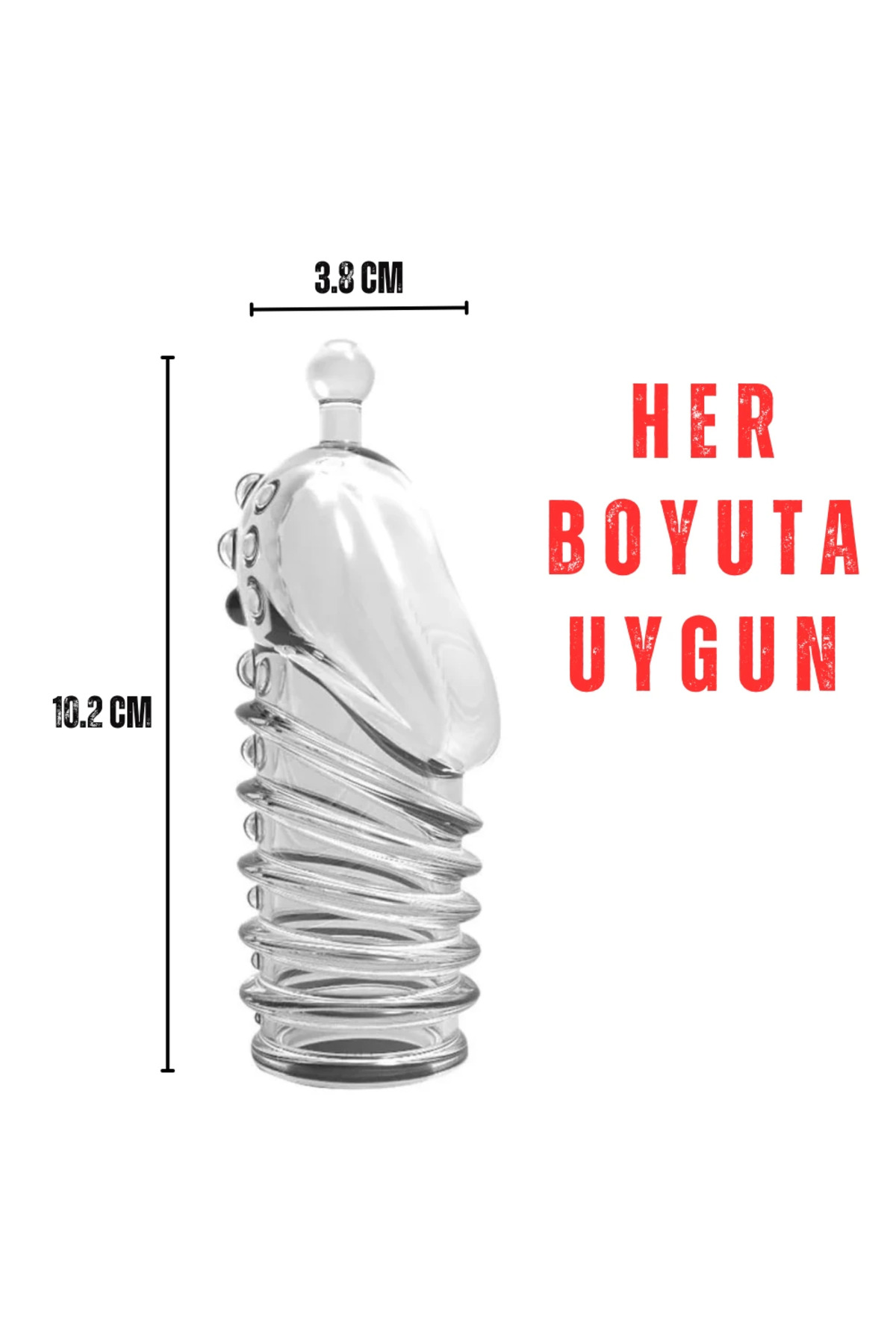 Tekrar Kullanılabilir Tırtıklı G Nokta Uyarıcı Kavrayan Silikon Penis Kılıfı - Görsel 4