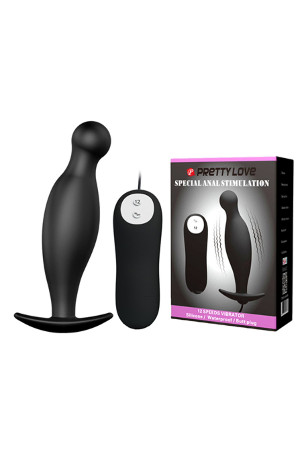 12 Titreşimli Kumandalı Anal Vibratör Anal Plug Stimülatör