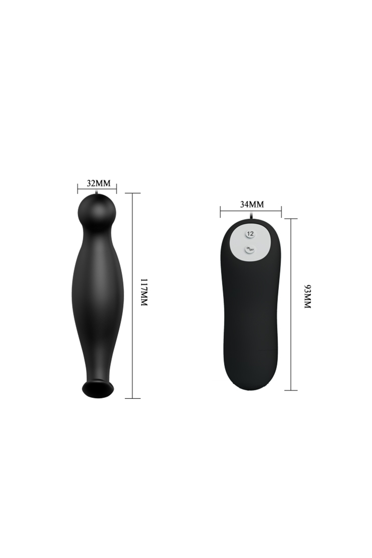 12 Titreşimli Kumandalı Anal Vibratör Anal Plug Stimülatör - Görsel 2