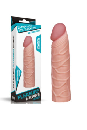 X-LARGE 3 CM Dolgulu Realistik Penis Kılıfı Uzatmalı