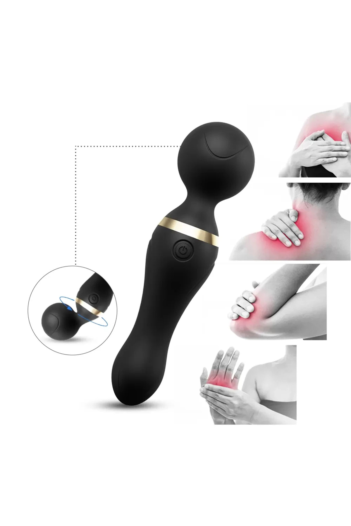 PRIME TOYS Freeza 360° Açılı Magic Wand Massager Çok Sessiz Masaj Aleti