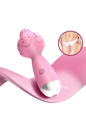 Çilek Başlıklı Mini Klitoral Masaj Vibratörü Pembe