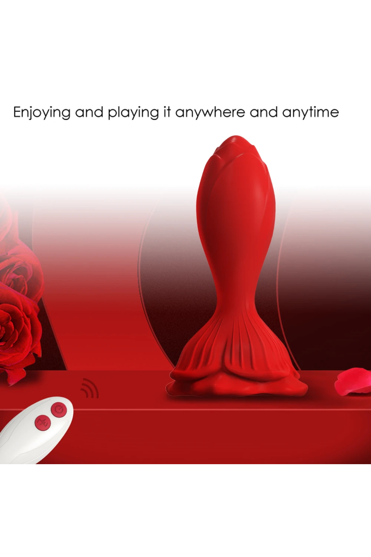 PRIME TOYS Rose Kablosuz Kumandalı Titreşimli Anal Plug Vibratör - Görsel 6