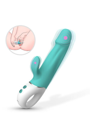 Wave Şarjlı Tutma Halkalı Güçlü Titreşimli G Nokta ve Klitoris Uyarıcı 2 in 1 Rabbit Vibratör