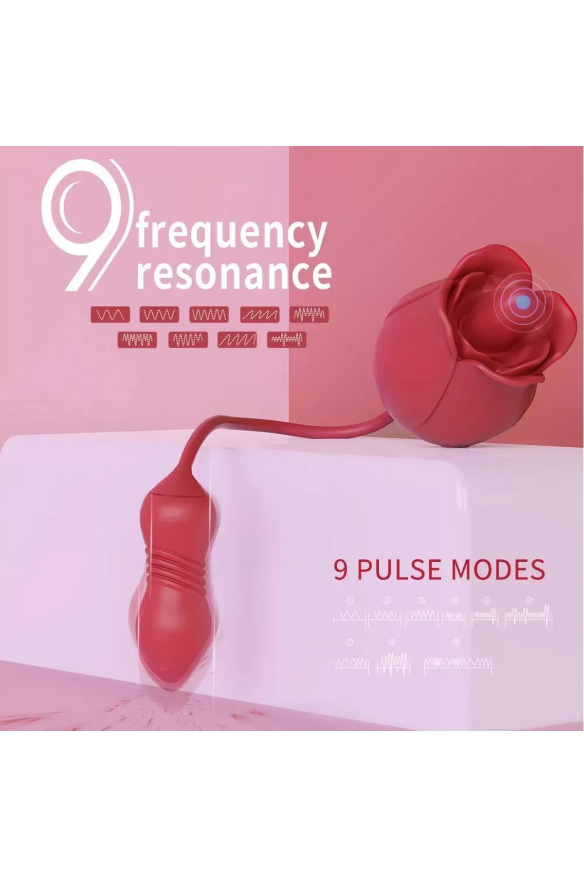 ROSE PRO 7 İleri Geri ve Dil Hareketli Klitoris ve Göğüs Ucu Uyarıcı Yeni Nesil 2 in 1 Gül Vibratör - Görsel 3