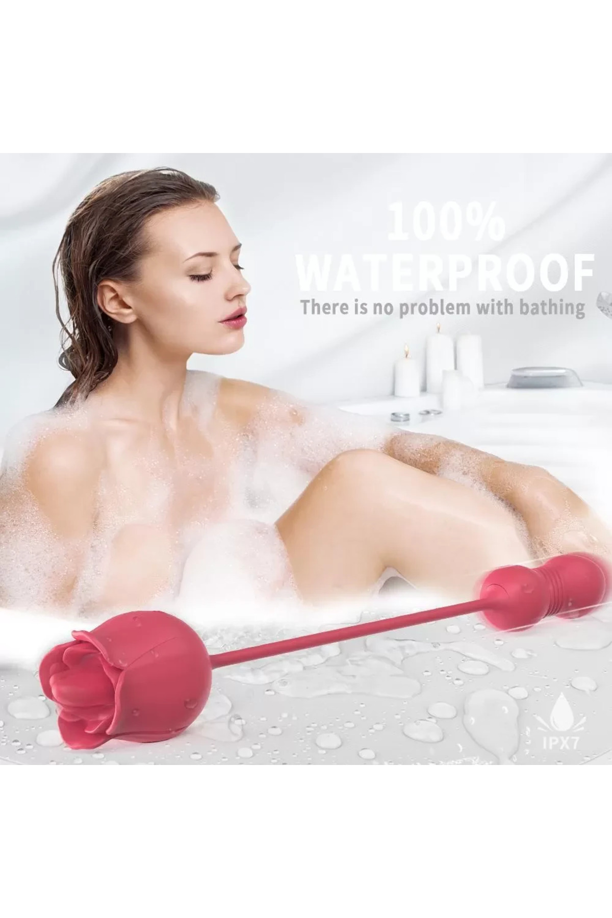 ROSE PRO 7 İleri Geri ve Dil Hareketli Klitoris ve Göğüs Ucu Uyarıcı Yeni Nesil 2 in 1 Gül Vibratör - Görsel 4