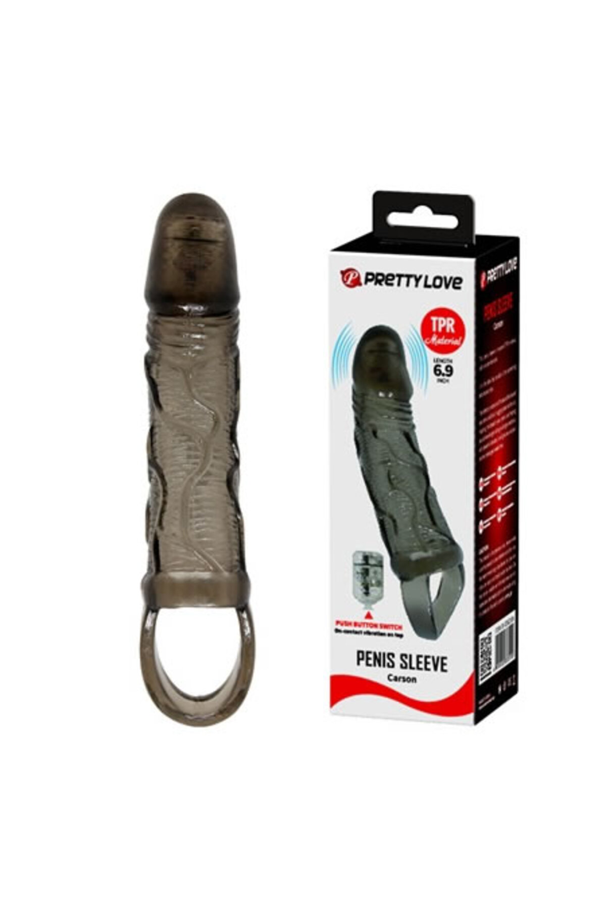 Titreşimli Penis Kılıfı 3cm Dolgulu Uzatmalı Prezervatif Vibratör