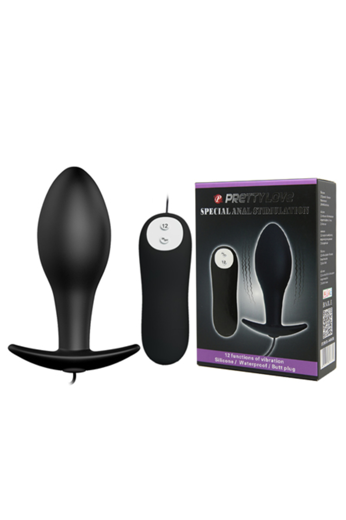 12 Titreşimli Kumandalı Vibratör Penis Anal Plug Stimülatör