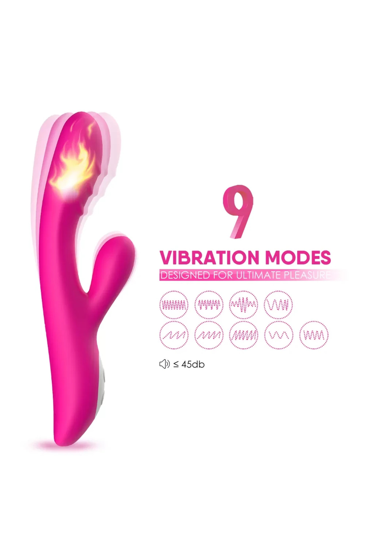 PRIME TOYS Spark Isıtmalı Klitoris ve G Spot Uyarıcı 2 in 1 Rabbit Vibratör - Pembe - Görsel 3