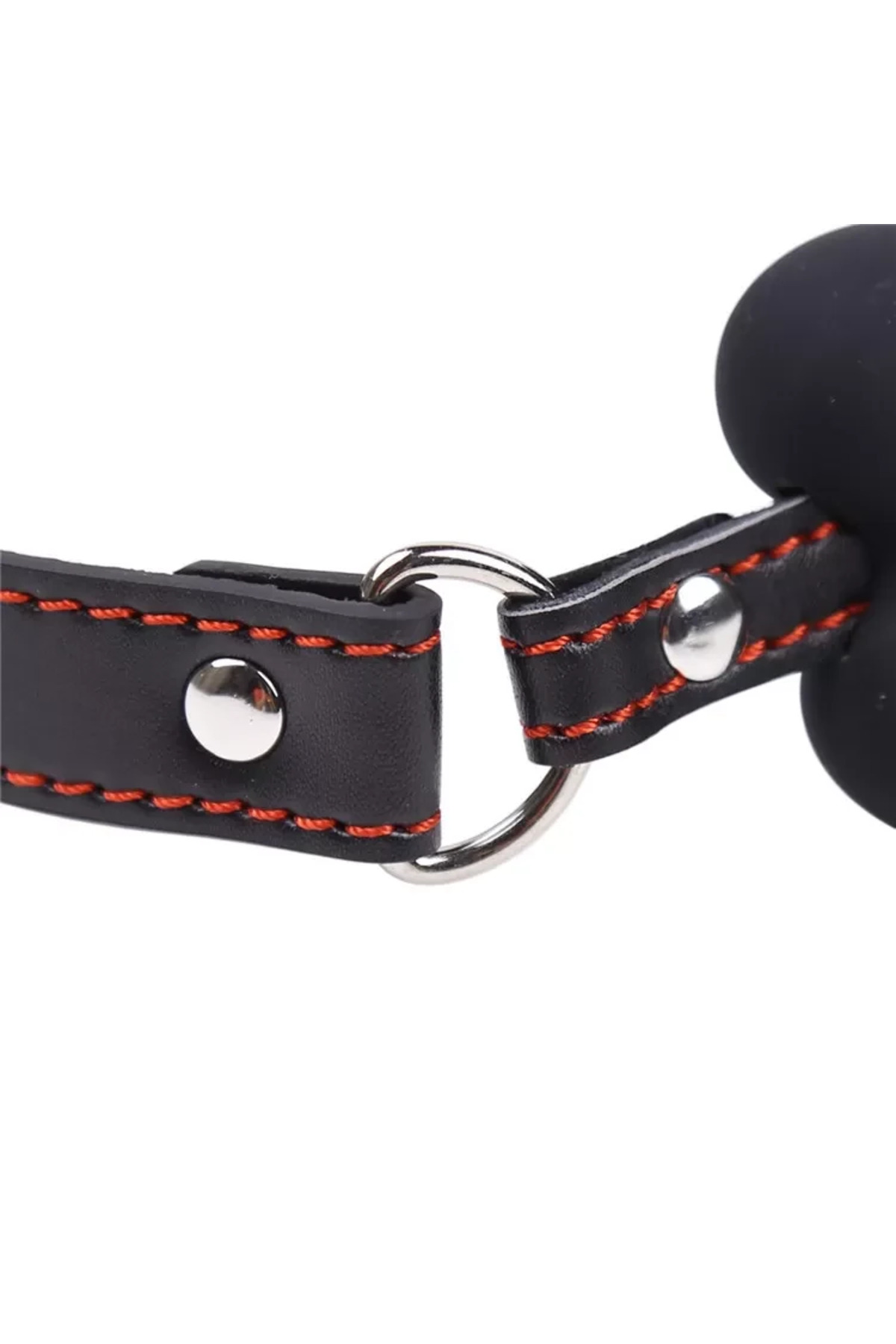 Fetish Beginner Deri Kemerli Yumuşak Silikon Kırmızı Köpek Kemiği Ağız Tıkacı Dog Bone Mouth Gag - Görsel 3