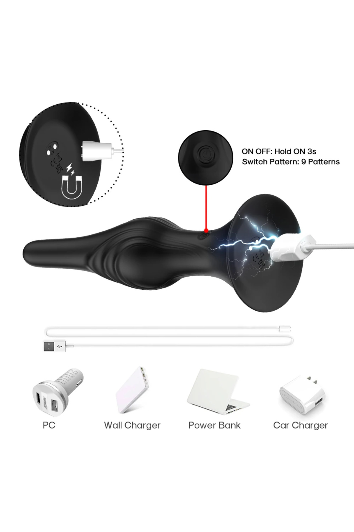 PRIME TOYS Sting Şarjlı Kablosuz Kumandalı Güçlü Titreşimli G Nokta Uyarıcı ve Anal Vibratör - Görsel 4