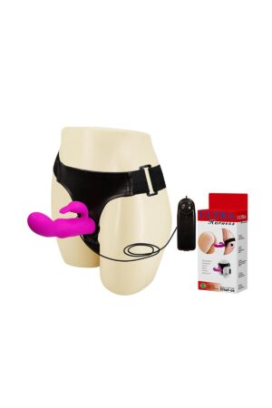 Baile Ultra Harness Titreşimli Strap-On Set – Bunny Klitoris Uyarıcılı Silikon Dildo