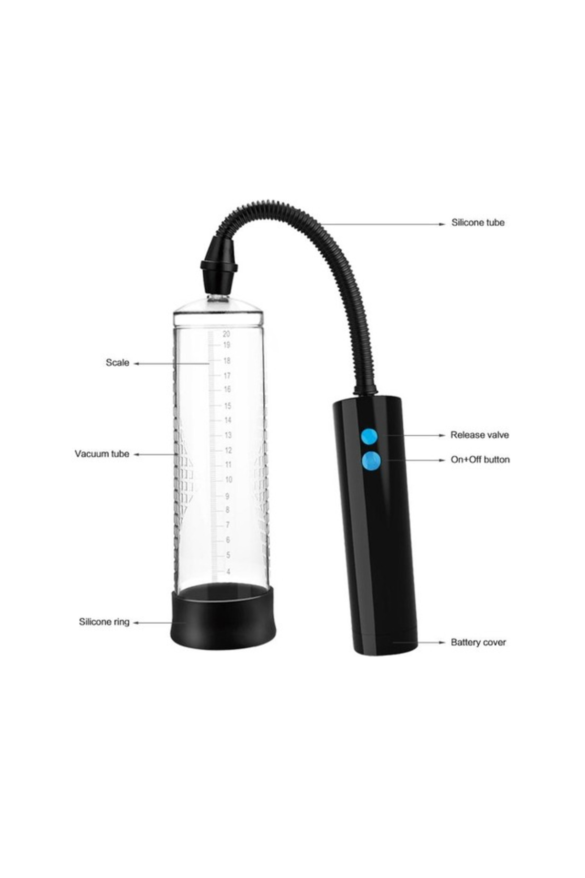 Passion Pump 22 cm USB Şarjlı Güçlü Emişli Penis Vakum Pompası - Görsel 4