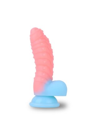 NEON ELITE Glow in the Dark - Karanlıkta Parlayan Tırtıklı Dildo Ultra Yumuşak Realistik Yapay Penis